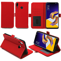 Housse Asus ZenFone 5 ZE620KL 6,2 pouces protection Portefeuille luxe rouge Style Cuir avec stand - Etui coque pour ZenFone 5 avec porte cartes - Accessoires pochette case XEPTIO