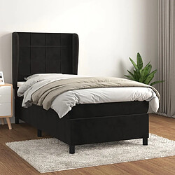 Maison Chic Lit Adulte - Lit simple Lit à sommier tapissier avec matelas moelleux - Meuble de Chambre - Noir 100x200 cm Velours -MN75746