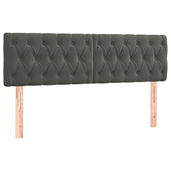 Acheter Maison Chic Tête de lit scandinave à LED,meuble de chambre Gris foncé 144x7x78/88 cm Velours -MN29342