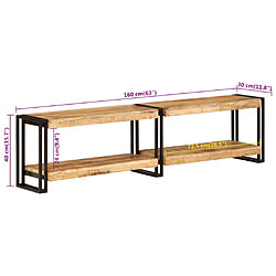 vidaXL Meuble TV 160x30x40 cm bois massif de manguier pas cher