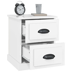 Maison Chic Table de chevet,Table de Nuit,Meuble de Rangement blanc brillant 39x39x47,5 cm Bois d’ingénierie pas cher