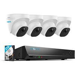 REOLINK Caméra de Surveillance Extérieure 4K 4pcs + 1pcs 8CH 2To NVR - RLK8-800D4-8MP,Détection de Mouvement, Vision Nocturne pour la Maison et l'Entreprise