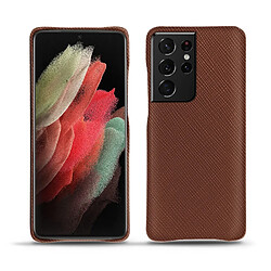 Coque cuir Samsung Galaxy S21 Ultra - Coque arrière - Marron délicat ( Pantone #95614d) - NOREVE