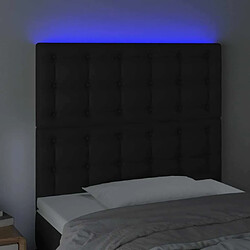 Avis Maison Chic Tête de lit scandinave à LED,meuble de chambre Noir 100x5x118/128 cm Similicuir -MN68645