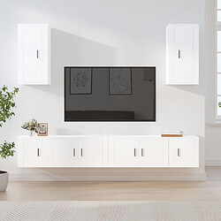 vidaXL Ensemble de meubles TV 6 pcs Blanc Bois d'ingénierie