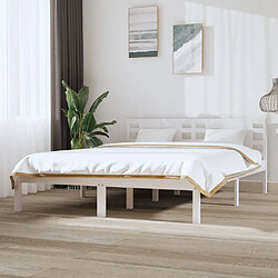 vidaXL Cadre de lit sans matelas blanc 120x200 cm bois de pin massif 