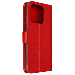 Avizar Housse Xiaomi Redmi 10A Clapet Portefeuille Fonction Support Vidéo rouge