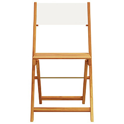 Acheter vidaXL Chaises de bistrot lot de 2 blanc crème bois acacia et tissu