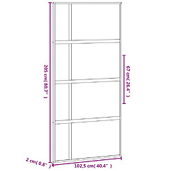 vidaXL Porte coulissante noir 102,5x205 cm verre trempé aluminium pas cher