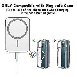 Chrono Chargeur sans fil magnétique pour voiture compatible avec iPhone 12/iPhone 13/13 Pro/12 Pro/Pro Max/Mini, support de téléphone magnétique support de chargeur sans fil pour voiture à chargement rapide 15W Support Mag Safe Case (Blanc)