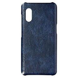 Avizar Coque pour Samsung Galaxy Xcover Pro Polycarbonate Aspect Cuir Bleu nuit