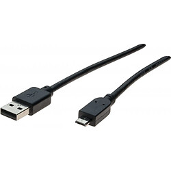 Abi Diffusion Cordon USB 2.0 type A / micro B noir - 1,0 m