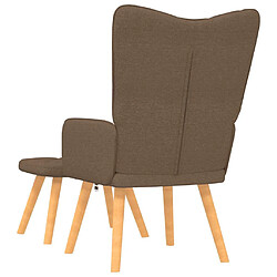 Avis vidaXL Chaise de relaxation avec tabouret Marron Tissu