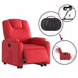 Maison Chic Fauteuil Relax pour salon, Fauteuil inclinable électrique rouge similicuir -GKD46557 pas cher