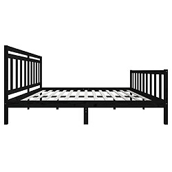 Acheter vidaXL Cadre de lit sans matelas noir bois massif 200x200 cm