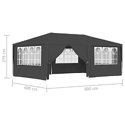 vidaXL Tente de réception et parois latérales 4x6 m Anthracite 90 g/m² pas cher