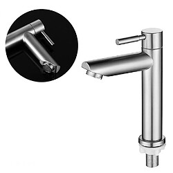 Universal Robinet inox eau froide simple robinet lavabo robinet lavabo argent