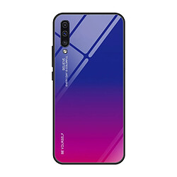 Wewoo Coque Pour Galaxy A50 Gradient Color Glass Case Red Blue