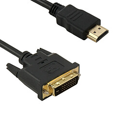 Wewoo Câble HDMI Type-A Mâle à DVI 24 + 1 Pin Adaptateur Câble, Longueur: 1.8m