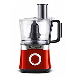 Techwood Robot Multifonctions 800W ROUGE 2 vitesses + Fonctions: - Hacher - Râper - Trancher Fonction impulsion