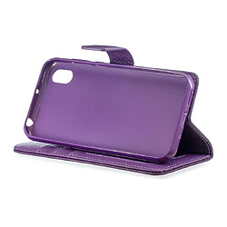 Acheter Wewoo Housse Coque Pour Huawei Y5 2019 Lychee Texture en cuir à rabat horizontal avec support et fentes cartes et portefeuille et cadre photo violet