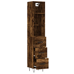 Avis vidaXL Buffet haut Chêne fumé 34,5x34x180 cm Bois d'ingénierie