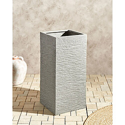 Beliani Cache-pot en fibre d'argile gris clair 33 x 33 x 70 cm DION