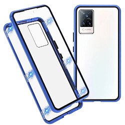 Coque en métal absorption magnétique, bleu pour votre Vivo V21 5G