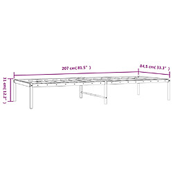 vidaXL Cadre de lit métal blanc 80x200 cm pas cher