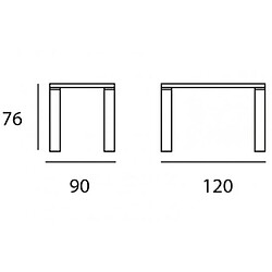 Avis Inside 75 Table repas ECO 4 couverts 120 x 90 cm pieds chêne plateau céramique blanc