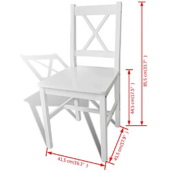 Decoshop26 Lot de 4 chaises de salle à manger cuisine design simple en bois de pin blanc CDS021232 pas cher