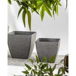 Beliani Pot de fleurs gris foncé 34 x 34 x 34 cm ZELI