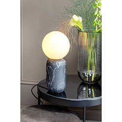 LEITMOTIV Lampe à poser design boule Gala effet marbré - H. 32 cm - Noir