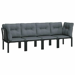 Maison Chic Salon de jardin 4 pcs - Table et chaises d'extérieur - Mobilier/Meubles de jardin Moderne noir et gris résine tressée -MN58567