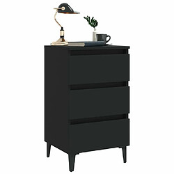 Avis Maison Chic Table de chevet,Table de nuit,Table d'appoint pour salon avec pieds en métal Noir 40x35x69 cm -MN55845