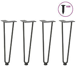 vidaXL Pieds de table en forme d'épingle à cheveux 4 pcs anthracite