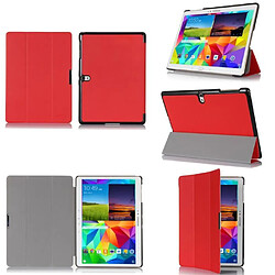 Xeptio Samsung Galaxy Tab S 10.5 pouces : Housse protection smartcover pliable Style Cuir rouge - Etui coque