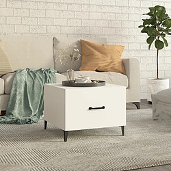 Maison Chic Table basse pour salon | Table à café avec pieds en métal Blanc 50x50x40 cm -GKD94794