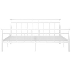 Avis vidaXL Cadre de lit sans matelas blanc métal 180x200 cm