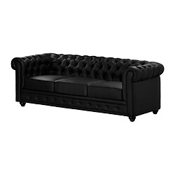 Acheter Vente-Unique Canapé 3 places et fauteuil CHESTERFIELD - Simili Noir