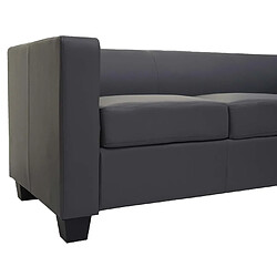 Acheter Mendler 3-1-1 Ensemble de canapés Loungesofa Lille ~ similicuir, gris foncé