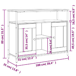 vidaXL Buffet sonoma gris 100x35x80 cm bois d'ingénierie pas cher