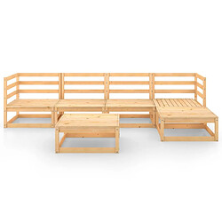 Avis Maison Chic Salon de jardin 6 pcs - Table et chaises d'extérieur - Mobilier/Meubles de jardin Moderne Bois de pin massif -MN97526