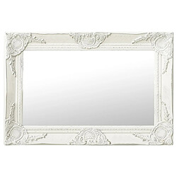 Maison Chic Miroir mural style baroque | Miroir Décoration pour Maison Salle de Bain 60x40 cm Blanc -GKD78536