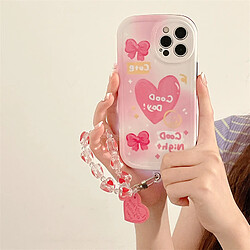 GUPBOO Étui pour iPhone12 Bracelet de coque de téléphone Premium Smudge Bow Love Girl