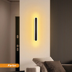 Stoex 40CM Applique Longue Créative Applique Murale Led Moderne Applique Murale D'Intérieur En Acrylique 3000K Pour Salon, Couloir, Noire