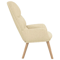 Avis vidaXL Chaise de relaxation Crème Tissu