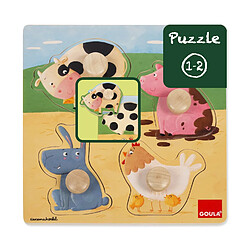 Diset Puzzle encastrement en bois : Les animaux de la ferme