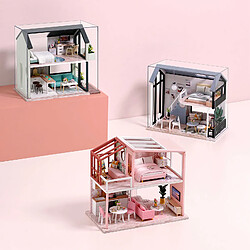 Acheter 1:24 Maison De Poupée Bricolage Miniature Avec Meubles Assembler Le Kit De Maison De Poupée Style2