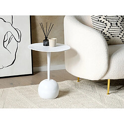 Beliani Table d'appoint en aluminium blanc EUCLA